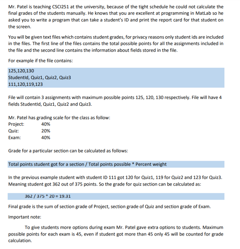 Mr Patel Is Teaching Csc1251 At The University Chegg Com