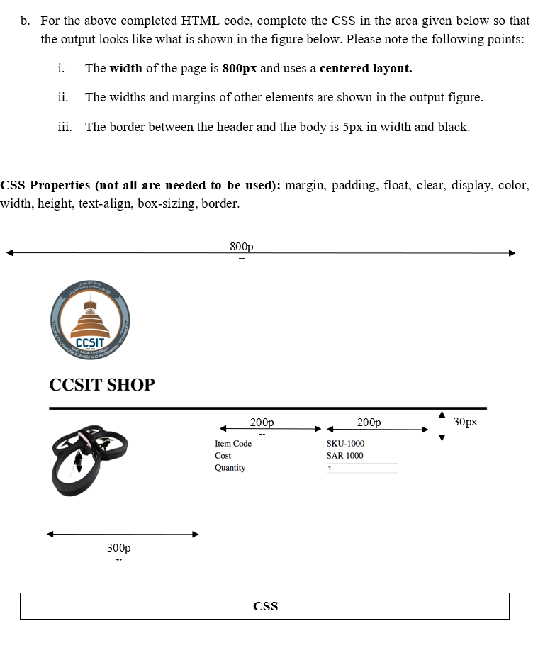 Solved Question 4: HTML/CSS Code Challenges a. Creating a | Chegg.com
