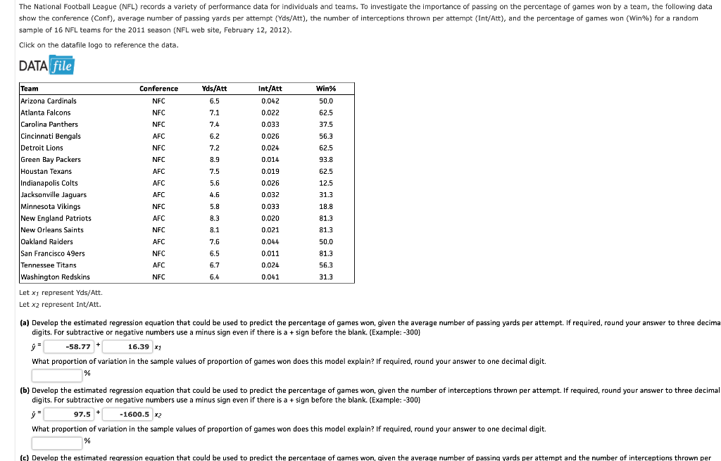 Solved 11.114 Monetary values of NFL teams. Refer to the