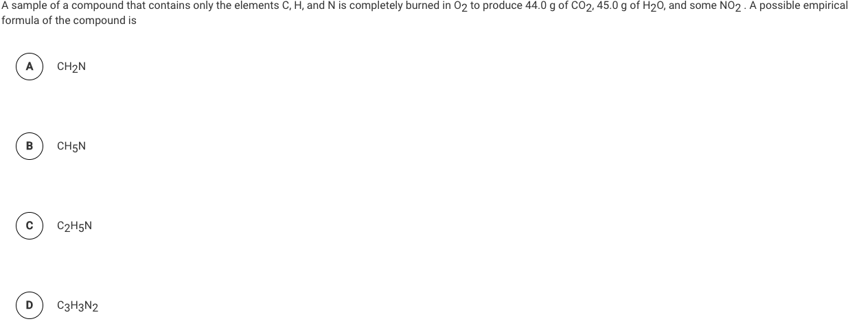 an unknown compound contains only c h and o combustion of 4