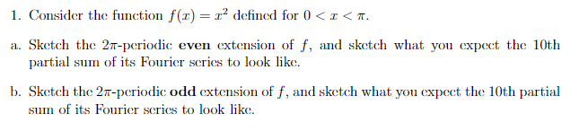 Solved 1. Consider the function f(1) = 22 defined for 0 | Chegg.com