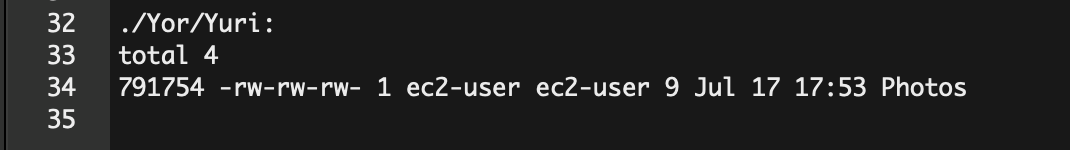 Solved ∴ : total 0 29532478 drwxrwxr-x 2 ec2-user ec2-user | Chegg.com
