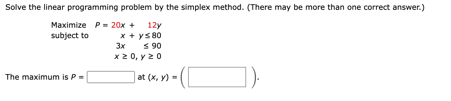 Solved Solve the linear programming problem by the simplex | Chegg.com