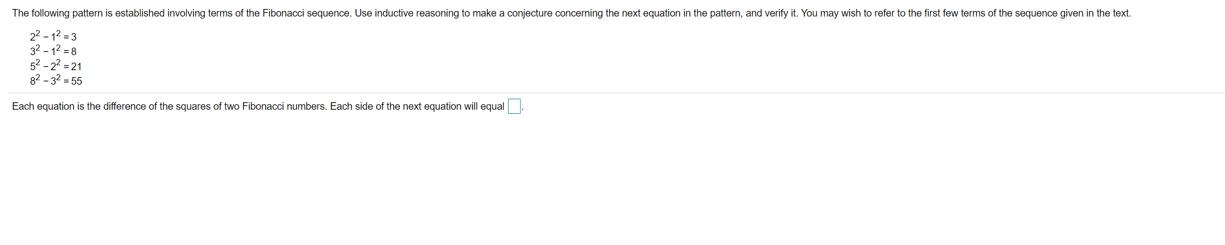 Solved The following pattern is established involving terms | Chegg.com