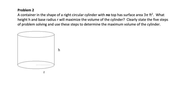 Solved Problem 2 A container in the shape of a right | Chegg.com