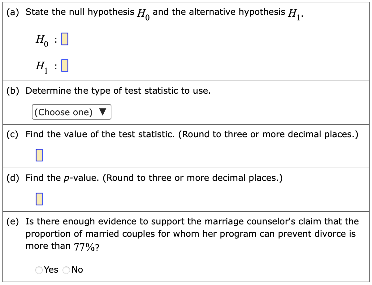 Solved A Marriage Counselor Has Traditionally Seen That The | Chegg.com