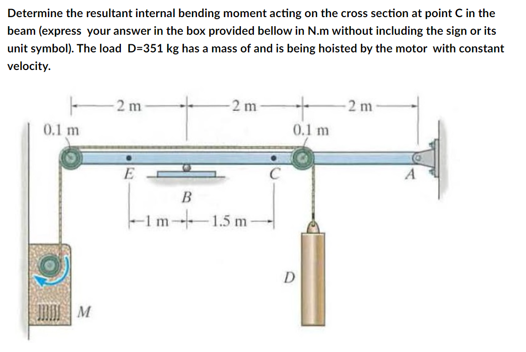 Solved Determine the resultant internal bending moment | Chegg.com