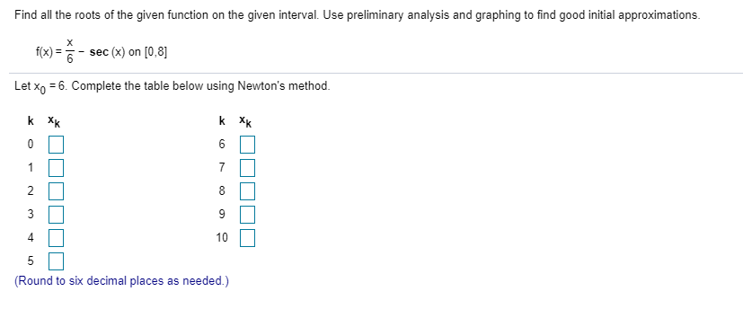 Solved Find all the roots of the given function on the given | Chegg.com