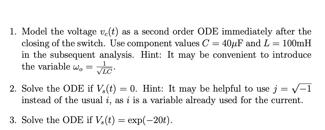 Solved Consider The Following Lc Circuit Suppose That Th Chegg Com