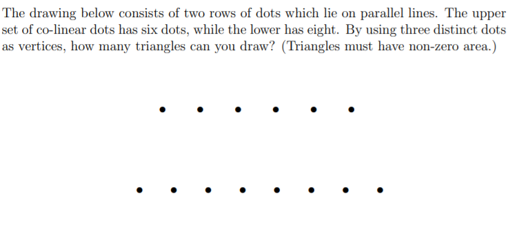 Solved The drawing below consists of two rows of dots which | Chegg.com