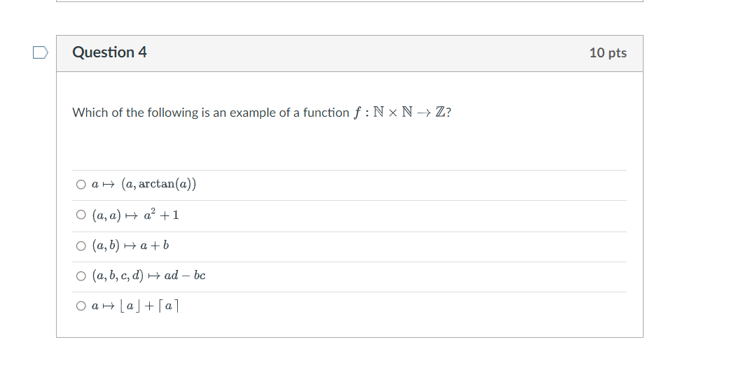 Solved Which of the following is an example of a function | Chegg.com