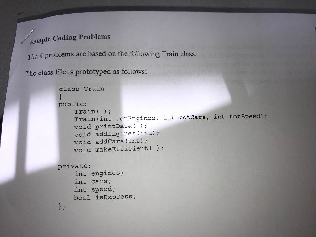 Solved Sample Coding Problems The 4 problems are based on | Chegg.com