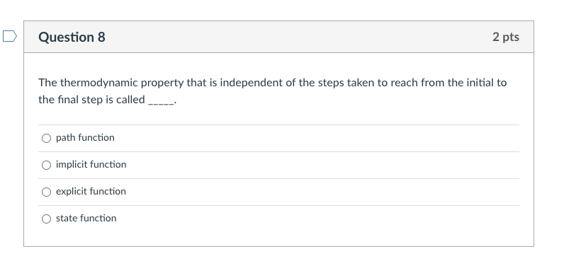 Solved Question 6 2 pts The change in internal energy for an | Chegg.com