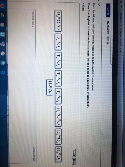 Solved Rank The Following Hydrogen Peroxide Molecules From