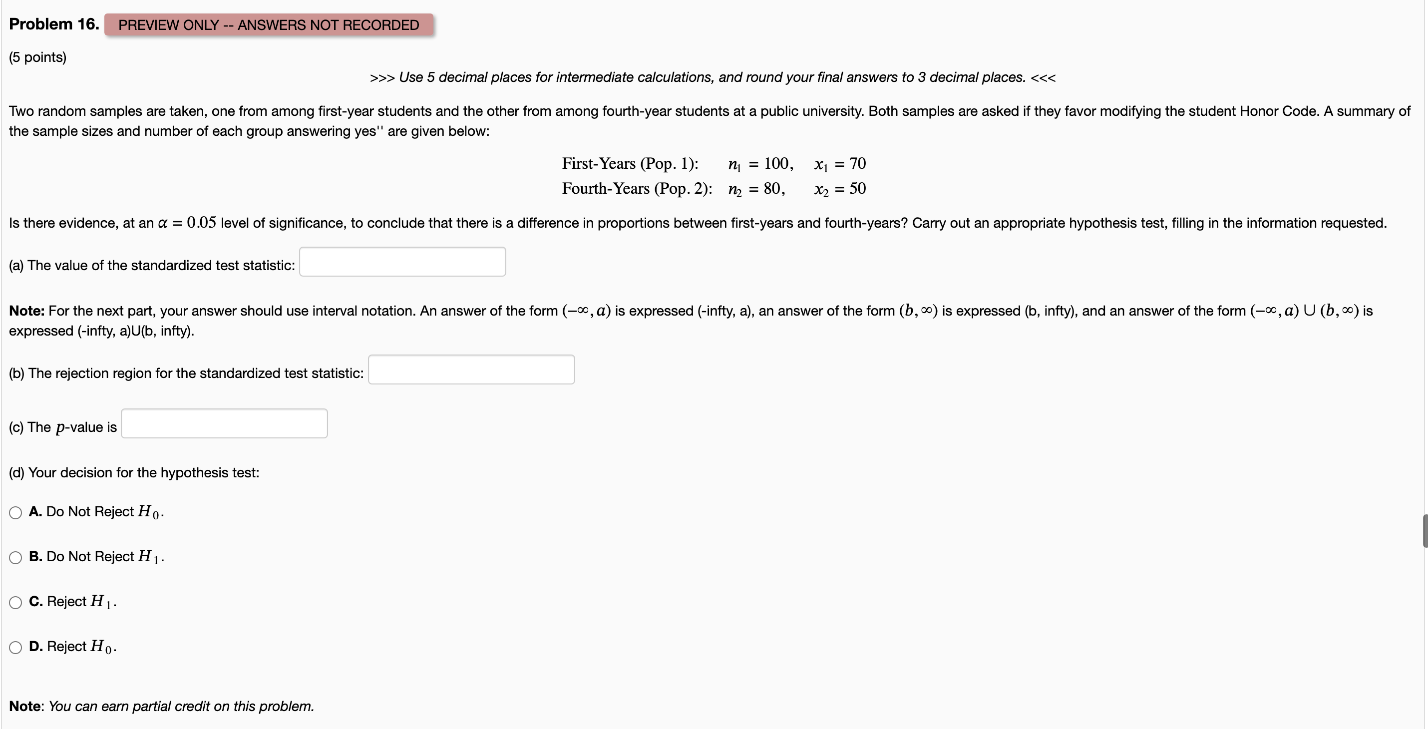 Solved (5 points) >> Use 5 decimal places for intermediate