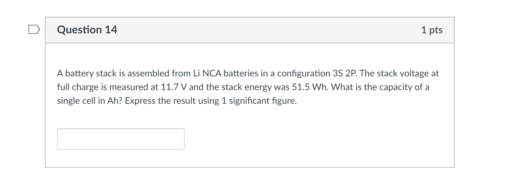 Solved Question 14 1 pts A battery stack is assembled from | Chegg.com