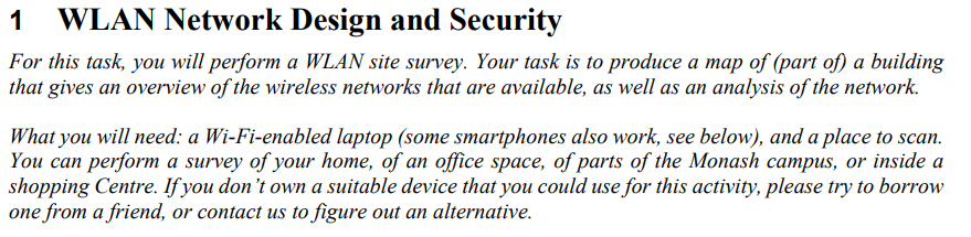 1 WLAN Network Design and Security For this task, you | Chegg.com