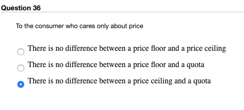 Solved Question 36 To The Consumer Who Cares Only About P