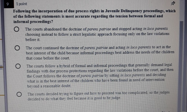 9 1 point Following the incorporation of due process | Chegg.com