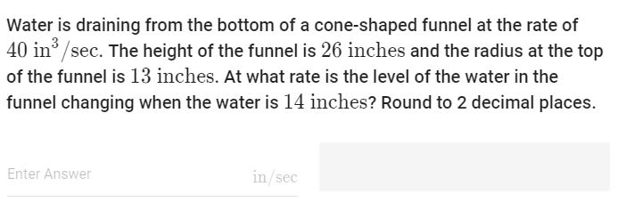 water is draining from the bottom of a cone-shaped funnel at the