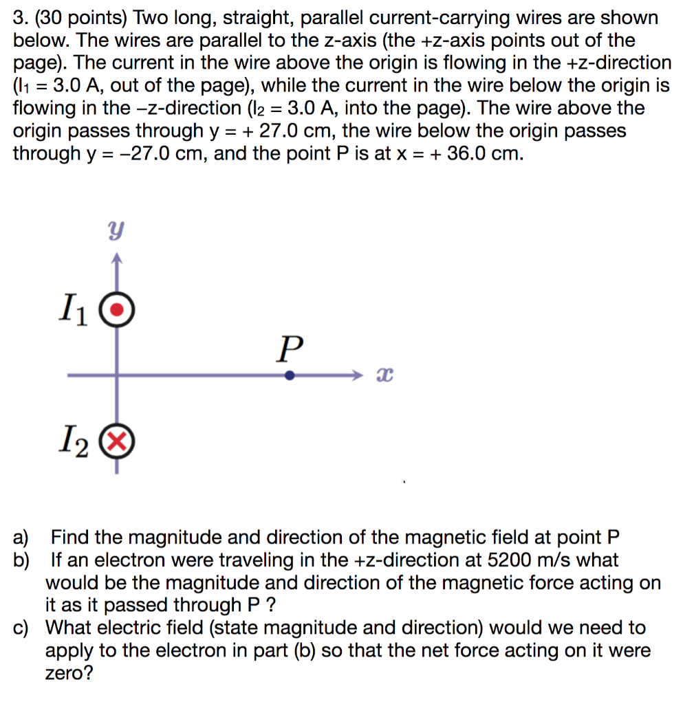 Solved 3. (30 points) Two long, straight, parallel | Chegg.com