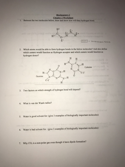 Solved 1. Between the two molecules below, draw and show how | Chegg.com
