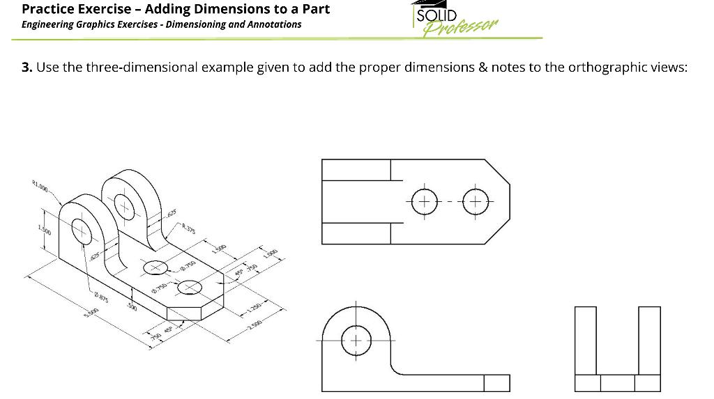 Solved Practice Exercise - Adding Dimensions to a Part | Chegg.com