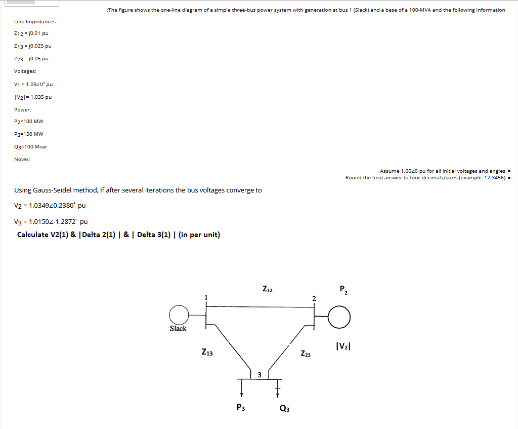 Solved The figure shows the one-line diagram of a simple | Chegg.com
