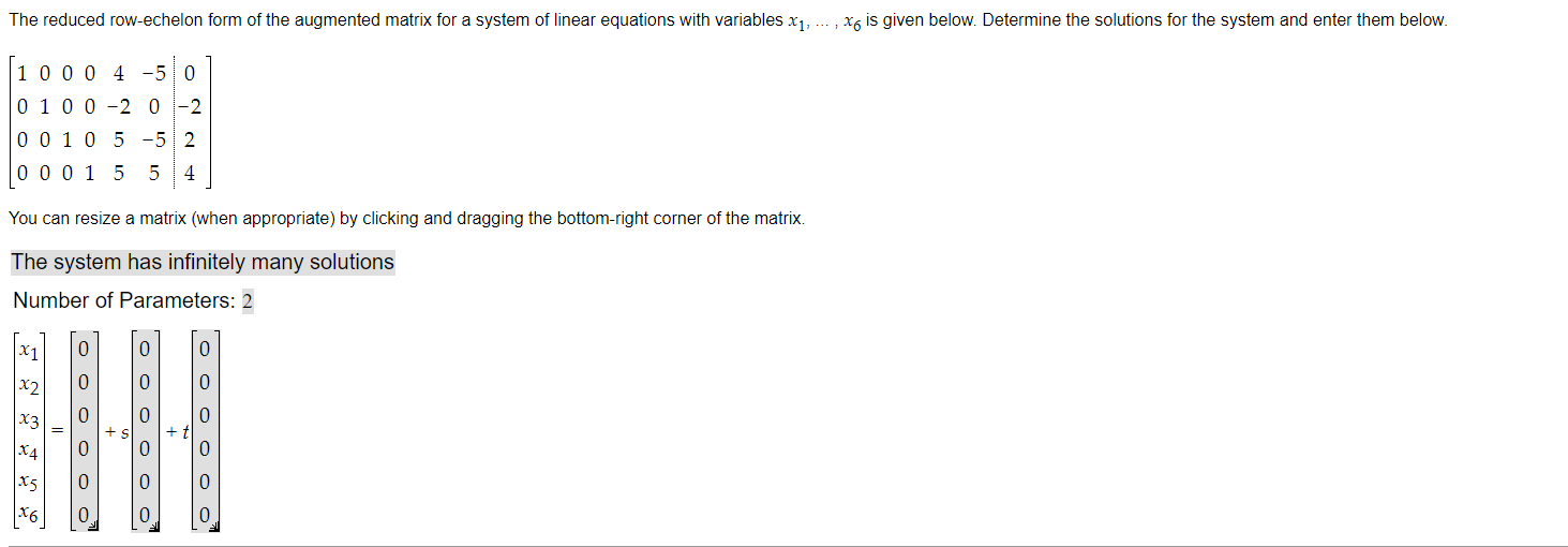 Solved The reduced row echelon form of the augmented matrix