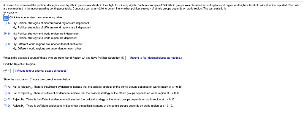 Solved Political Strategy (S) Mobilization, Terrorism, No | Chegg.com