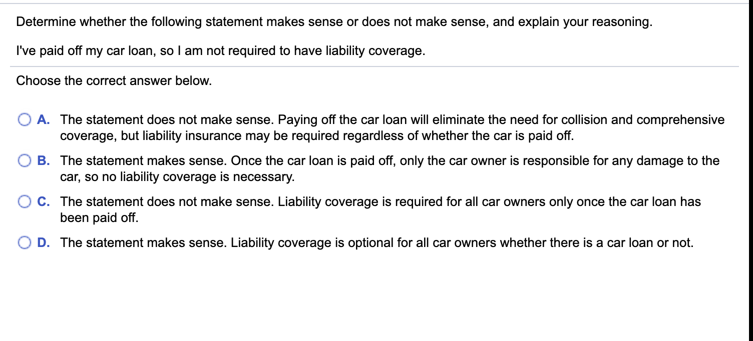Solved Determine Whether The Following Statement Makes Sense Chegg