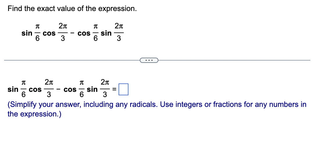 Solved Find the exact value of the expression. \\[ \\sin | Chegg.com