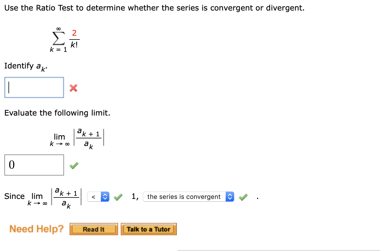 Solved Use The Ratio Test To Determine Whether The Series Is