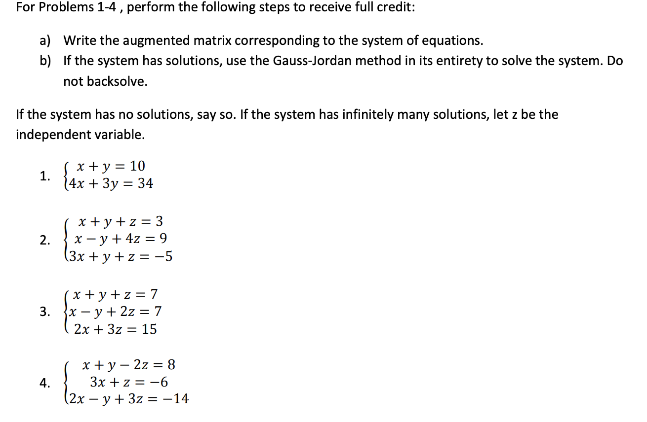 Solved For Problems 1-4, Perform The Following Steps To | Chegg.com