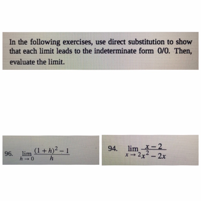 Solved In the following exercises, use direct substitution | Chegg.com