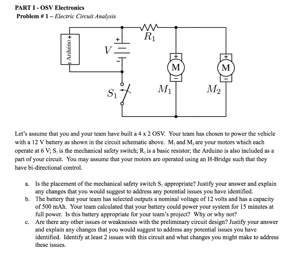 Solved PART I OSV Electronics Problem 1Electric Circuit