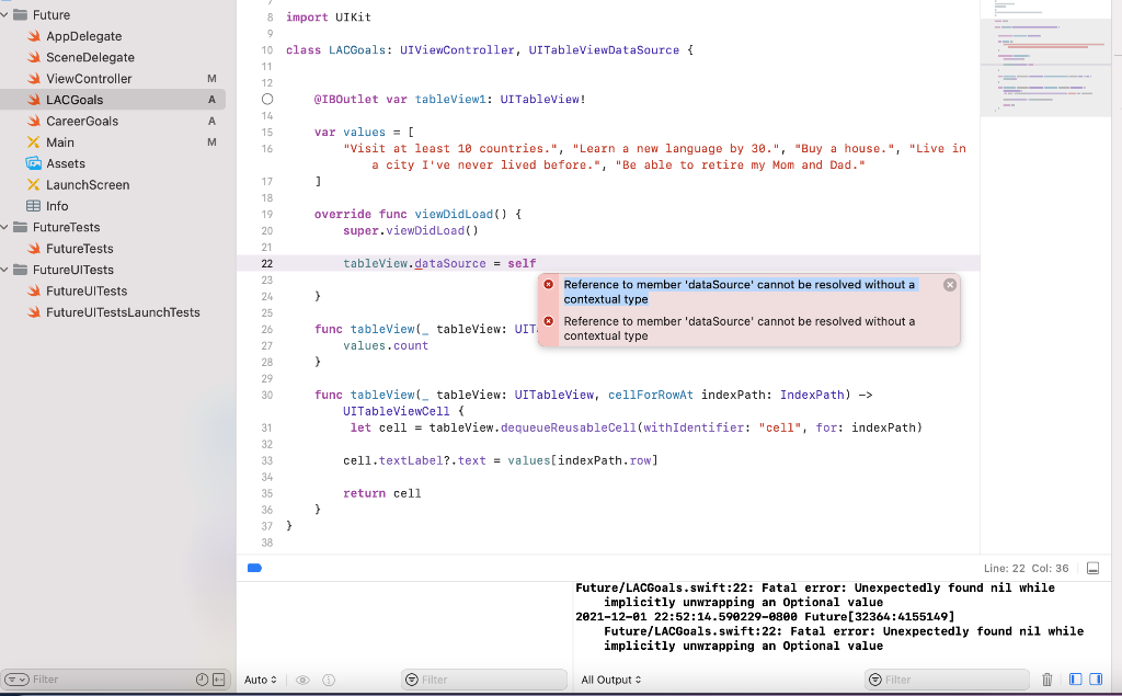 HELP! In swift I am currently trying to make single | Chegg.com