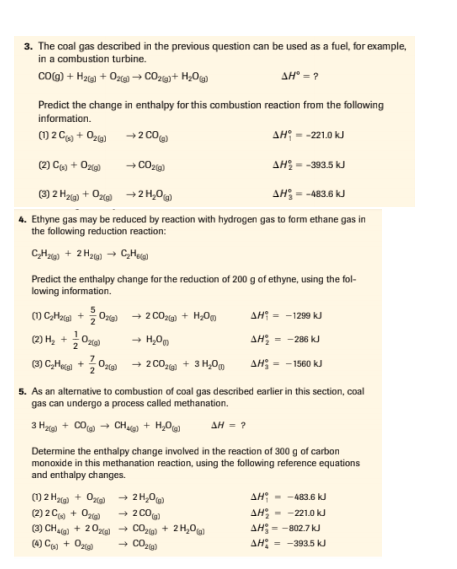 Solved 3. The Coal Gas Described In The Previous Question | Chegg.com