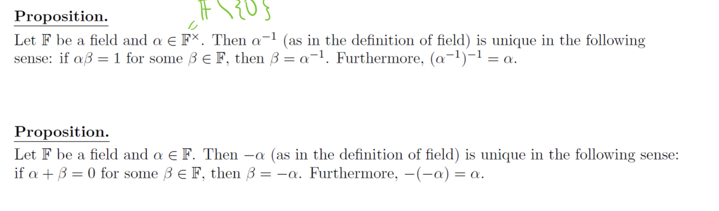 Solved Proposition U Let F Be A Field And A Efx Th Chegg Com