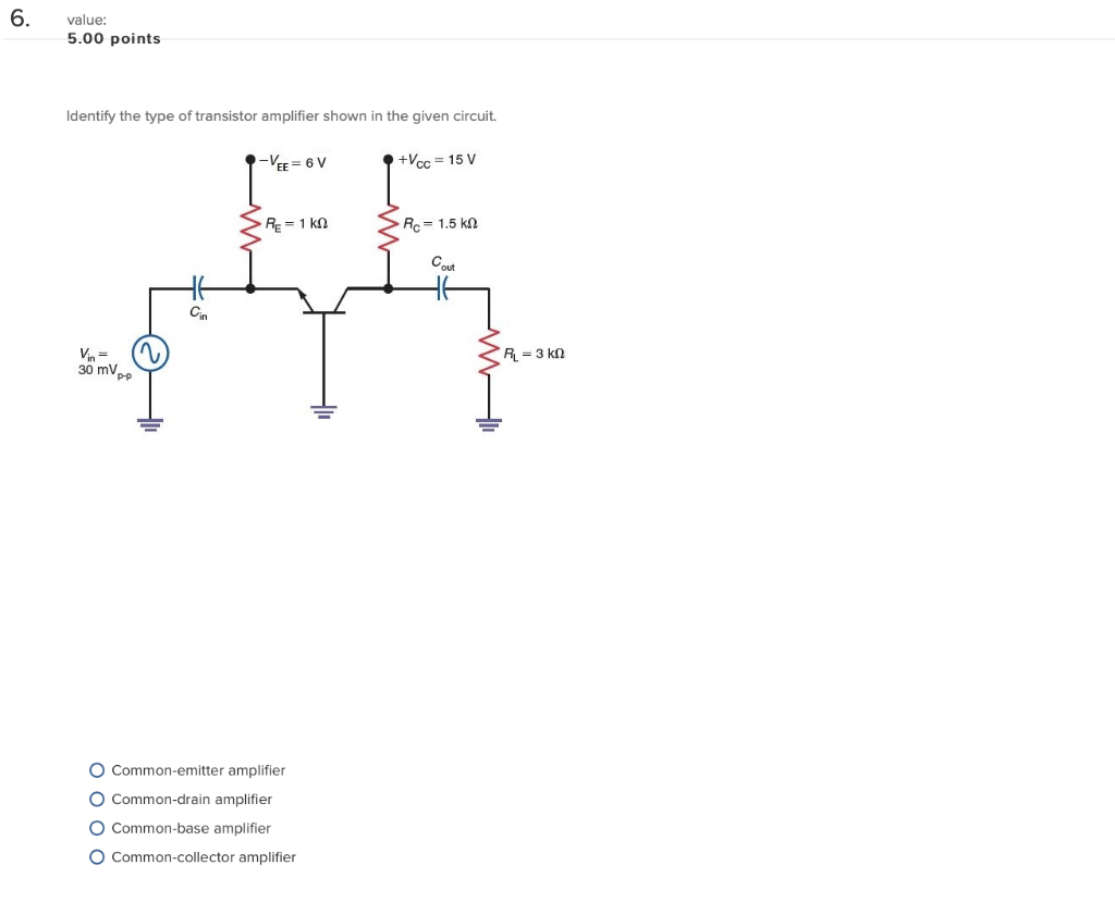 Solved In the circuit below: Vin = 10 mVp-p, R2 = 2.7 k2, R1 | Chegg.com