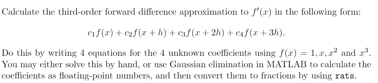 Solved Calculate the third-order forward difference | Chegg.com