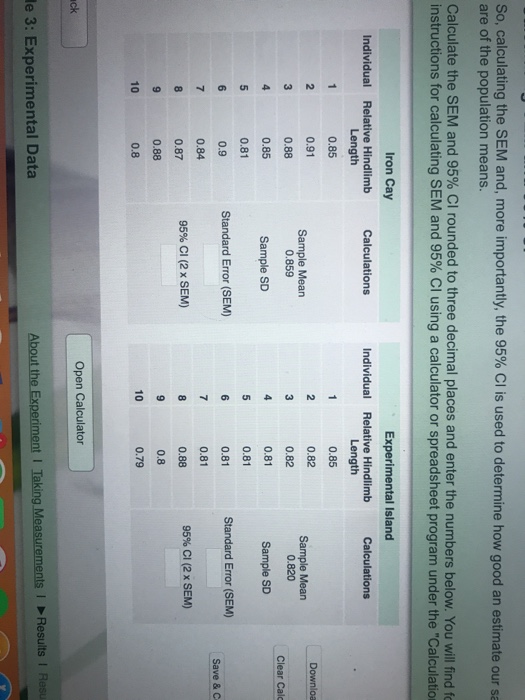So, calculating the SEM and, more importantly, the | Chegg.com