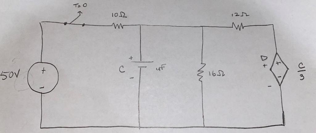 Solved Find the Dependent Source Voltage (D), Capacitor | Chegg.com
