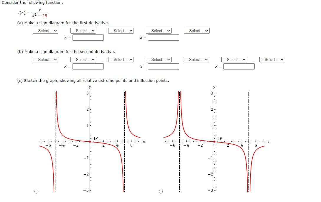 Solved Consider the following function. AX) = x2 * 25 x2 (a) | Chegg.com