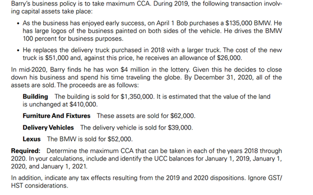 Assignment Problem Five - 5 (CCA Calculations Over 3 | Chegg.com