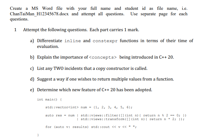 Solved Create a MS Word file with your full name and student | Chegg.com