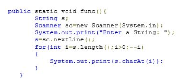 Solved public static void func() (String s :Scanner sc=new | Chegg.com