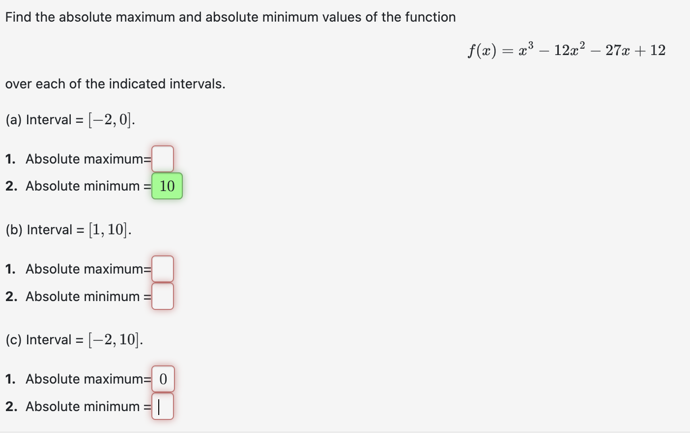 Solved Find the absolute maximum and absolute minimum values