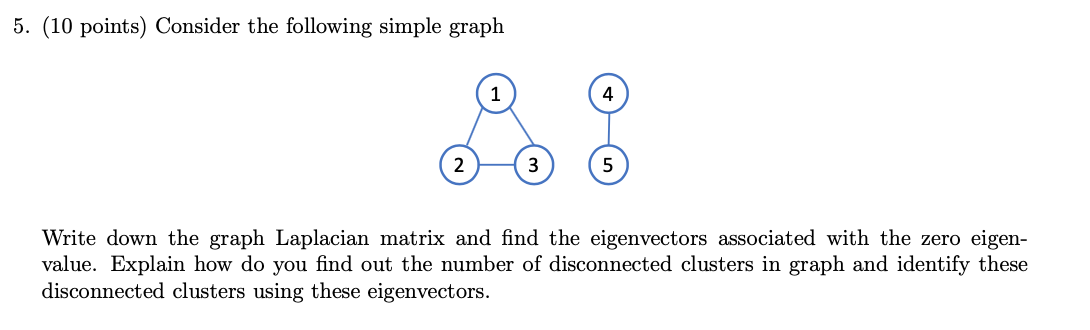 Solved 5. (10 points) Consider the following simple graph | Chegg.com