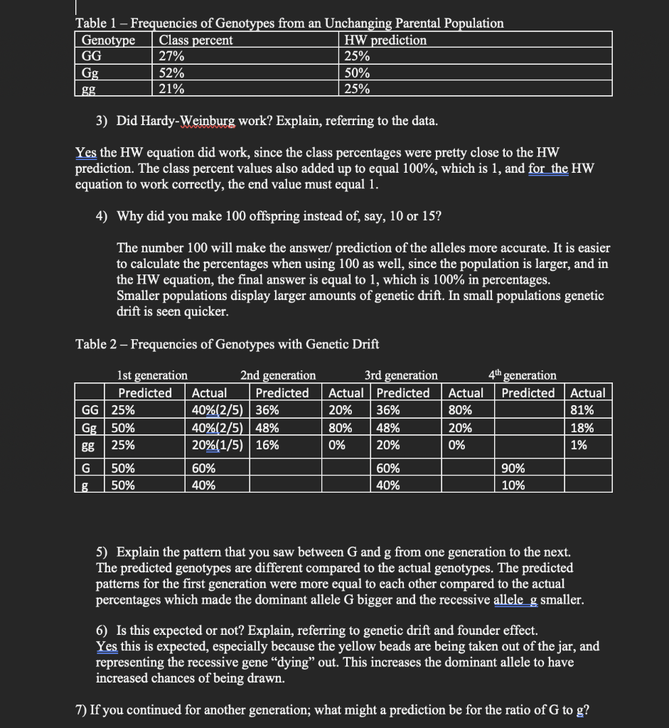 table-1-frequencies-of-genotypes-from-an-unchanging-chegg